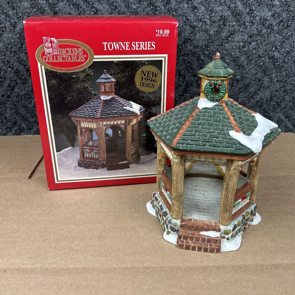 Dickens Collectables Towne Series Porcelain GAZEBO Accessory 1996- No. 354-9425